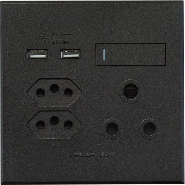 Veti3 4X4 1X16 2XRSA 2XUSB Plug Graphite