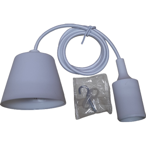 Ausma Pendant with E27 Lampholder White