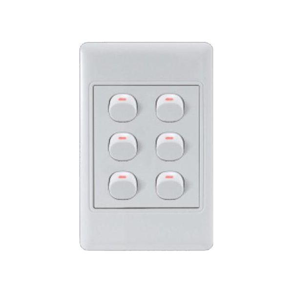 Ausma 6 Lever Light Switch White