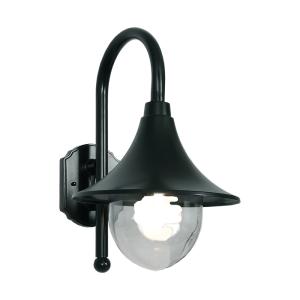 Black Outdoor Circular Wall Light