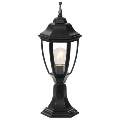 Outdoor 6 Panel Standing Black Lantern