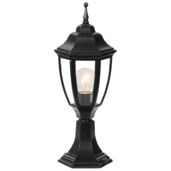 Outdoor 6 Panel Standing Black Lantern