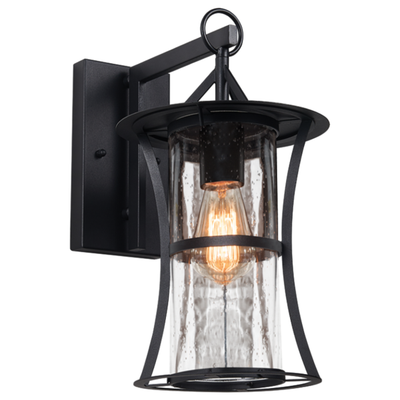 Iron and Glass Outdoor Wall Light