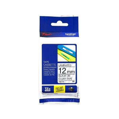 Labelling Tape 12mm Black On Clear Tape