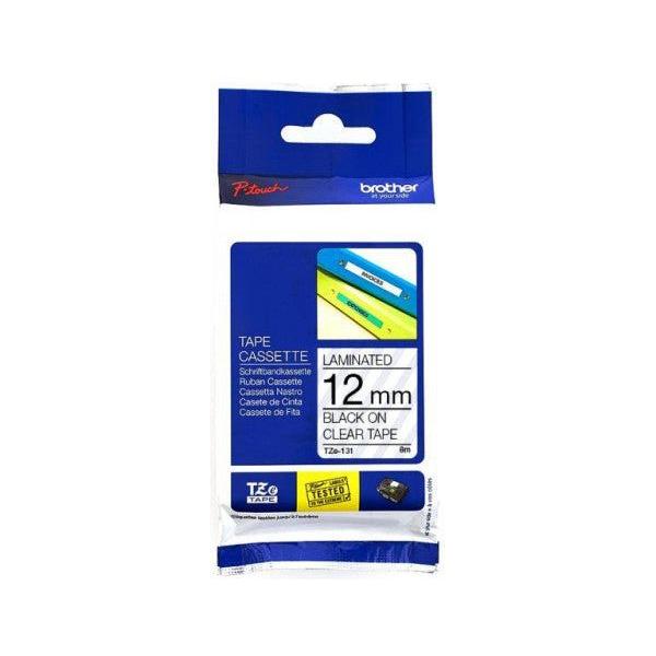 Labelling Tape 12mm Black On Clear Tape