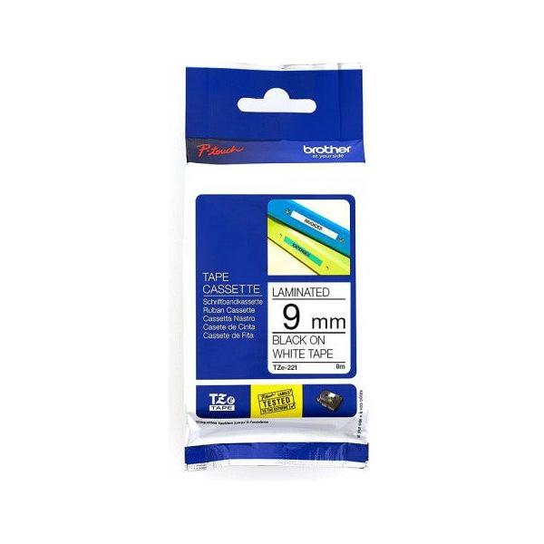 Labelling Tape 9mm Black On White Tape