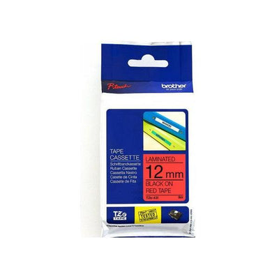 Labelling Tape 12mm Black On Red Tape