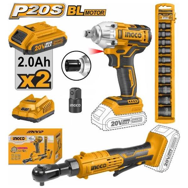 Impact Wrench and Drive Ratchet 20V