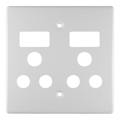 Crabtree Double Plug Cover 4X4 White