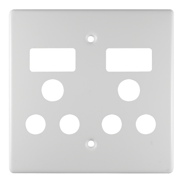Crabtree Double Plug Cover 4X4 White