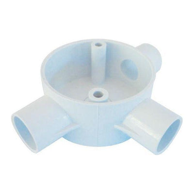 3 Way 20mm PVC Conduit Round Box