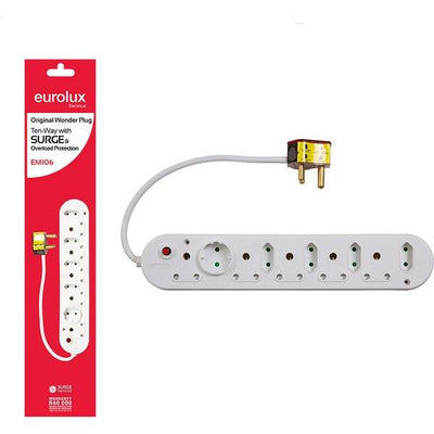 Multiplug Surge Protector 10Way Eurolux