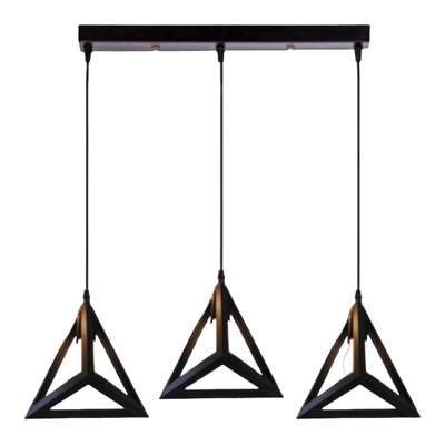 Pendant Triangle 3 Light Black