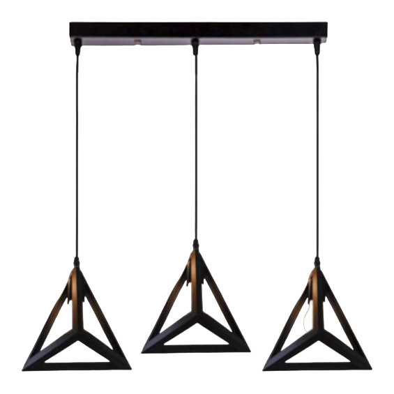 Pendant Triangle 3 Light Black