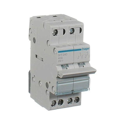 Hager Changeover Circuit Breaker 2P 40A