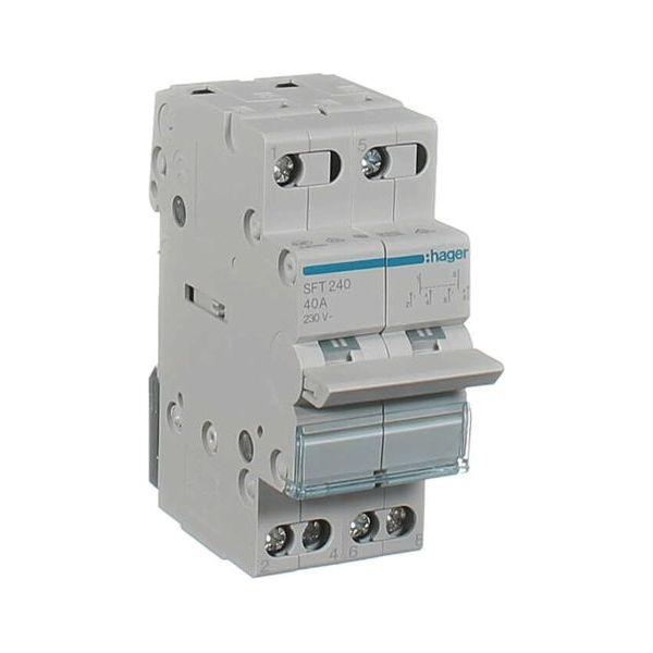 Hager Changeover Circuit Breaker 2P 40A