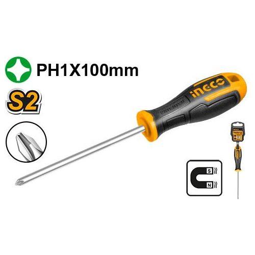 Screwdriver Ingco DIY PH 1x100mm