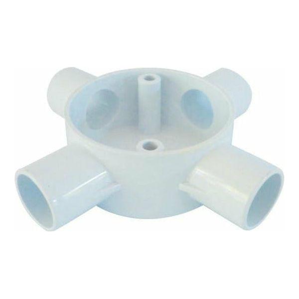 4 Way 20mm PVC Conduit Round Box