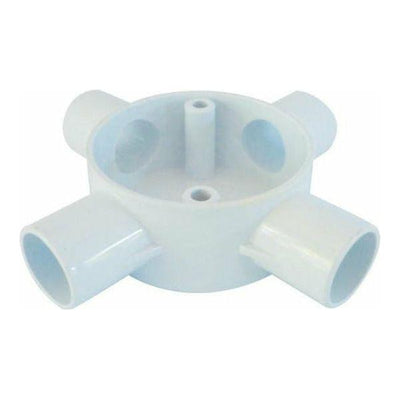 4 Way 25mm PVC Conduit Round Box