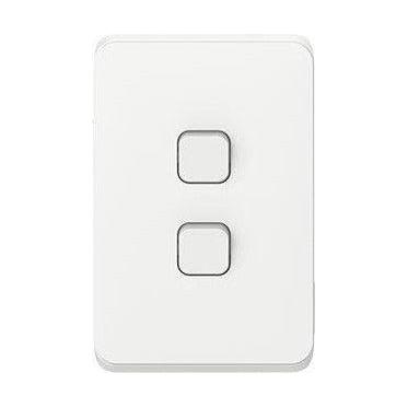 Iconic 2 Lever Light Switch White