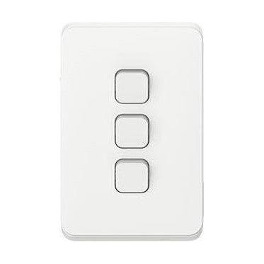 Iconic 3 Lever Light Switch White