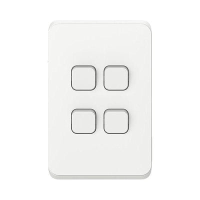 Iconic 4 Lever Light Switch White
