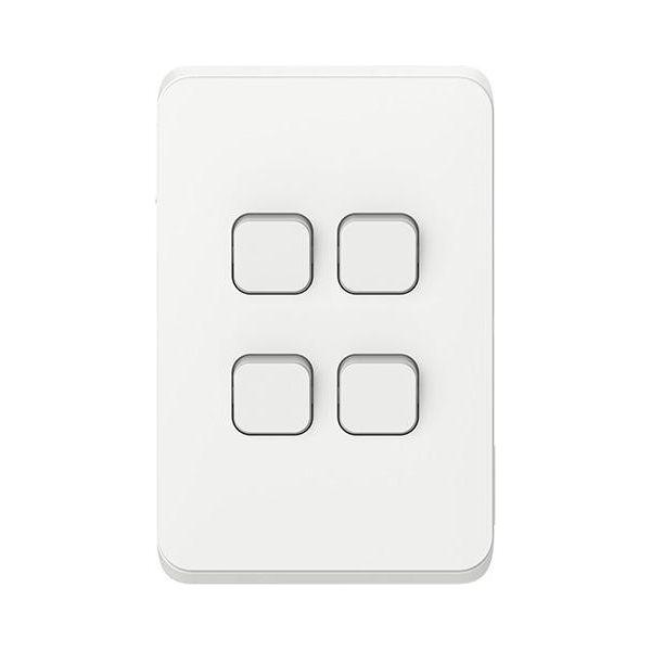 Iconic 4 Lever Light Switch White