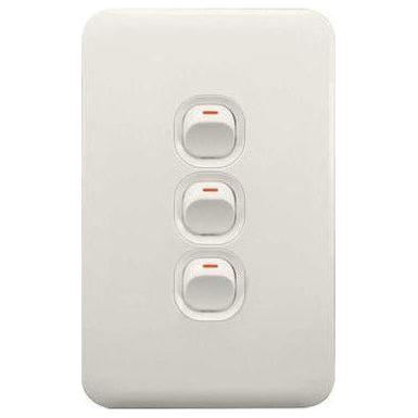 Lear 3 Lever Light Switch White
