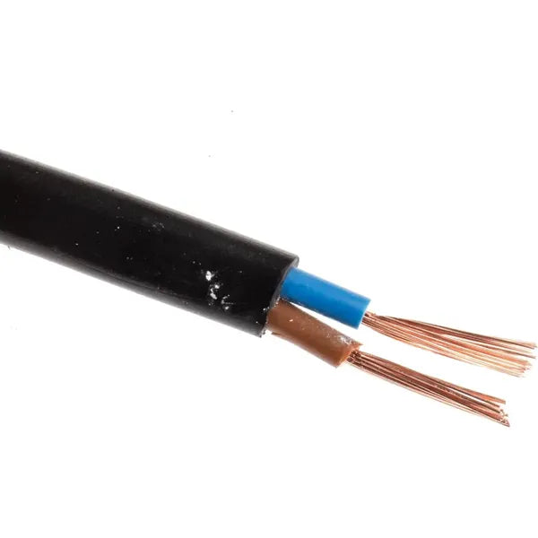 Mains Wire 0.5mm 2 Core Black