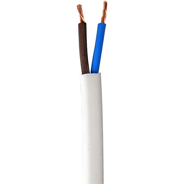 Mains Wire 0.5mm 2 Core White
