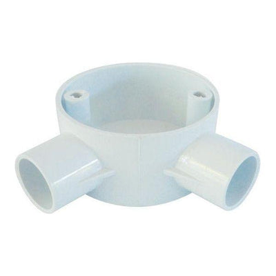 2 Way 90 Degree 20mm PVC Conduit Box