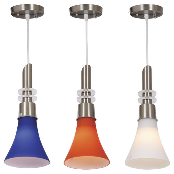 1 Light Blue Glass Pendant