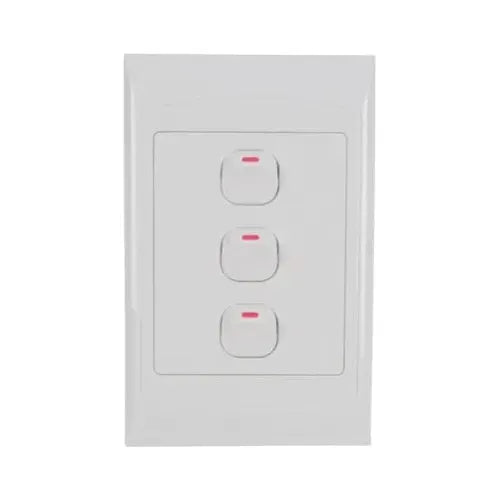 Redisson 4x2 3 Lever Light Switch White