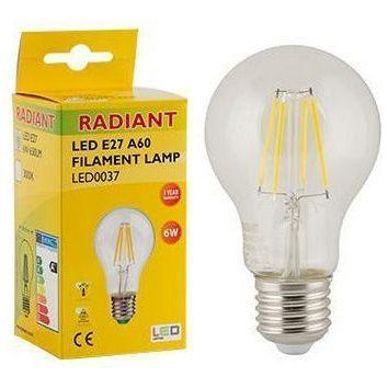 Radiant LED Filament 6W E27 Warm White