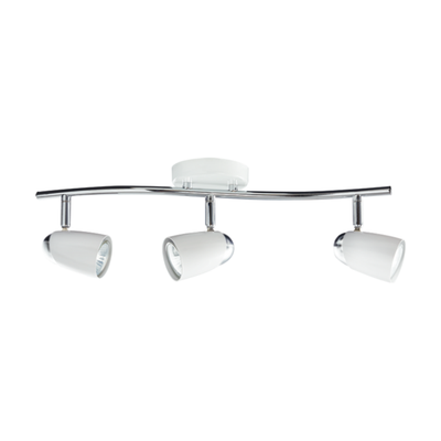 3 Light White Polished Chrome Spot Light