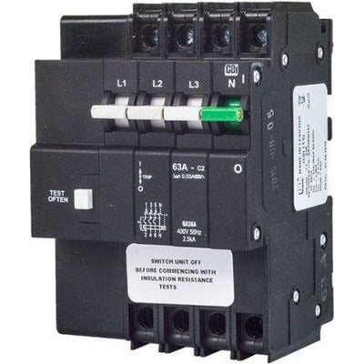 CBI Dual Mount Earth Leakage 3P 63A+O/L