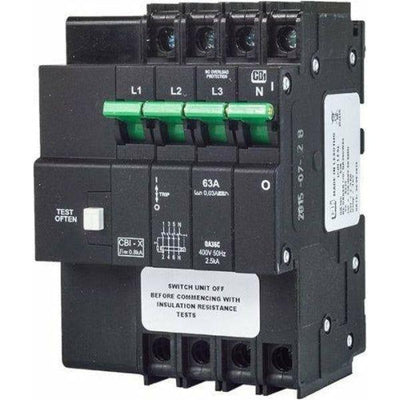 CBI Dual Mount Earth Leakage 3P 63A