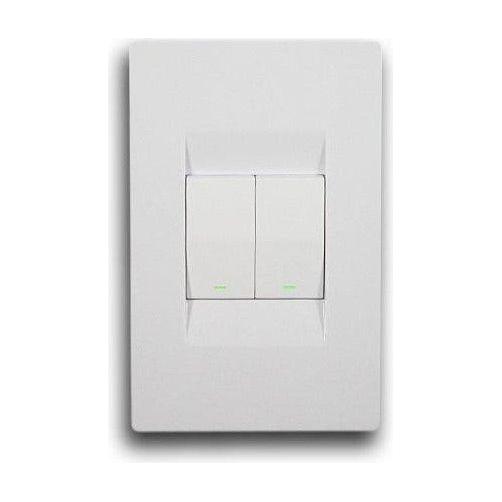 Topaz 2 Lever Light Switch White