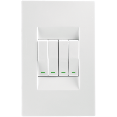 Topaz 4 Lever Light Switch White