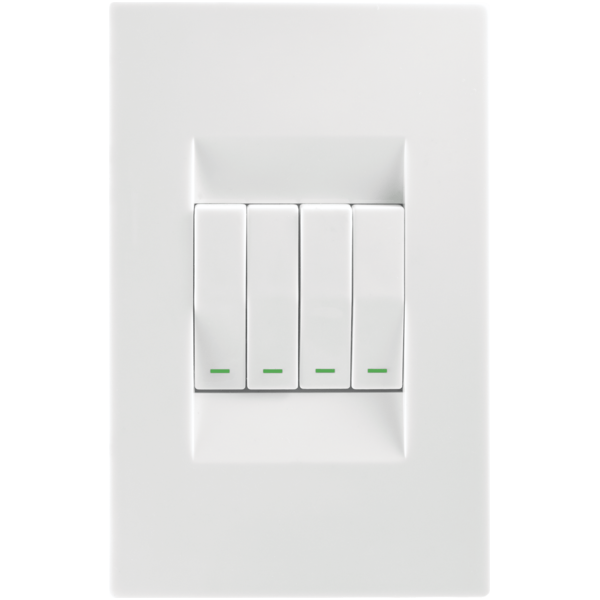 Topaz 4 Lever Light Switch White