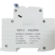 Veti Din Rail Circuit Breaker 2P 3K 63A