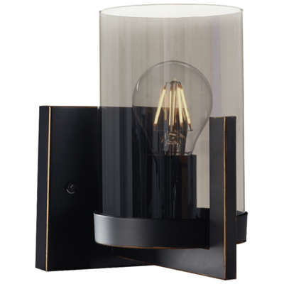 Metal Wall Light With Smoke Glass