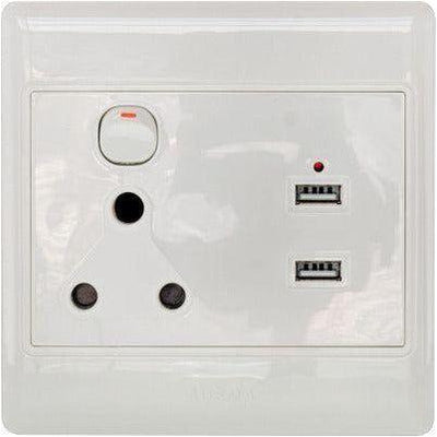 Ausma USB Plug 4X4 White