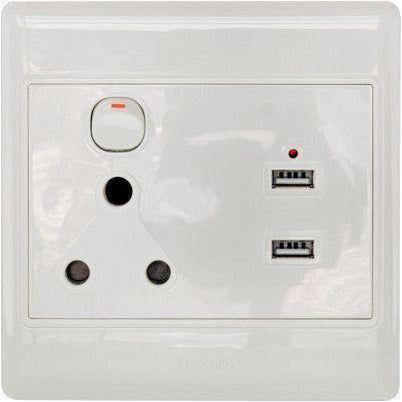 Ausma USB Plug 4X4 White