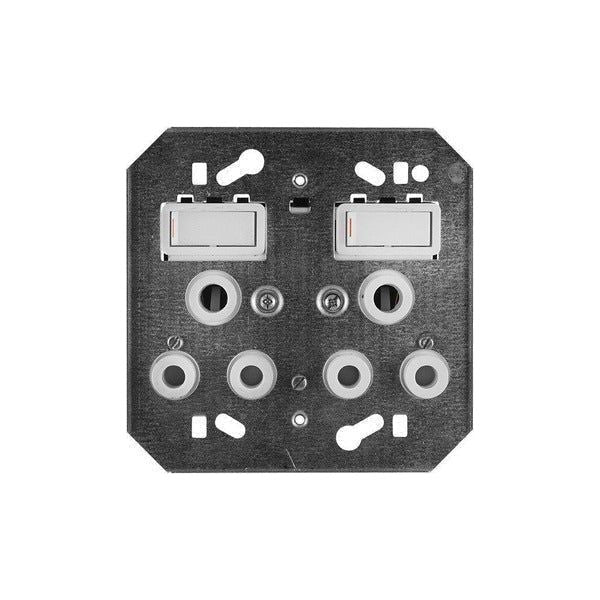 Crabtree Double Plug 4X4 White