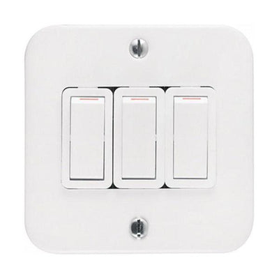 Crabtree 3 Lever Industrial Light Switch